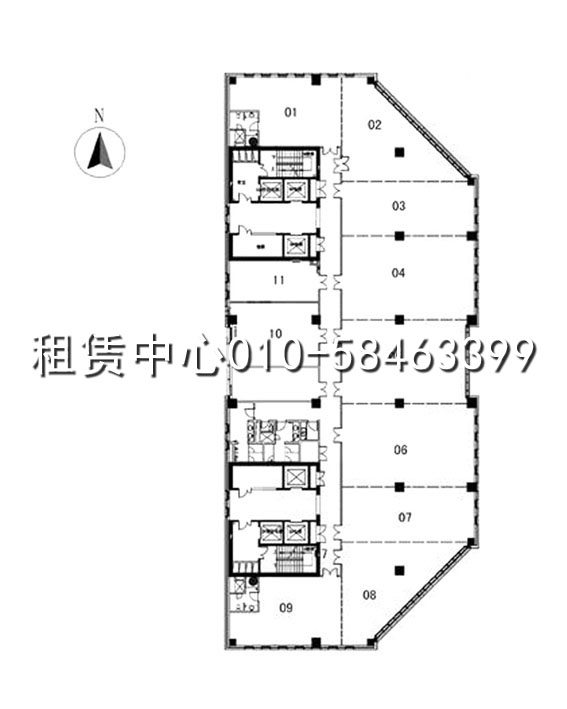 佳隆国际大厦17-21F平面图